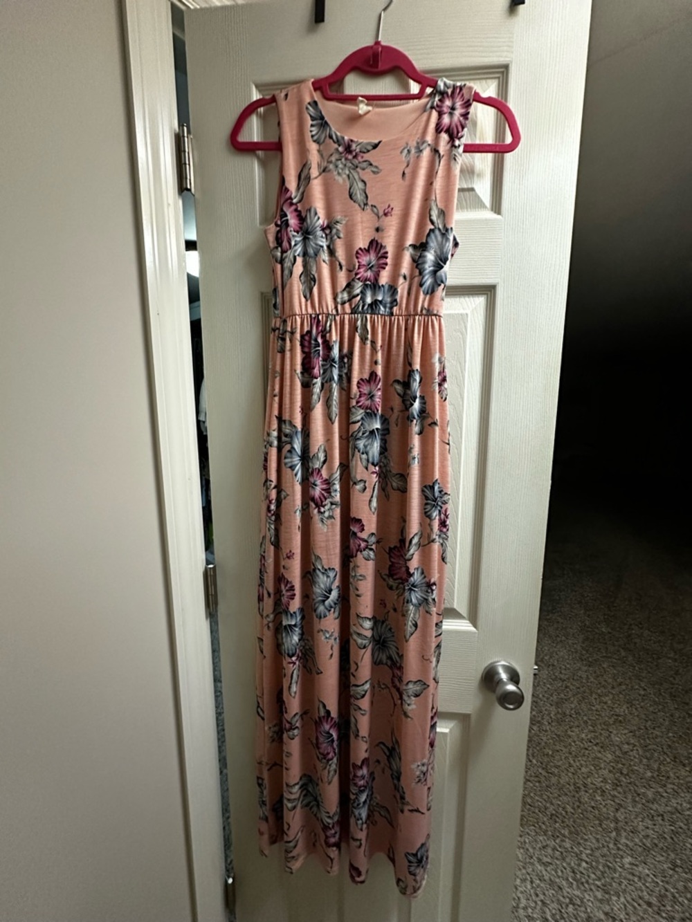 Pinkblush Peach Floral Maxi Dress small